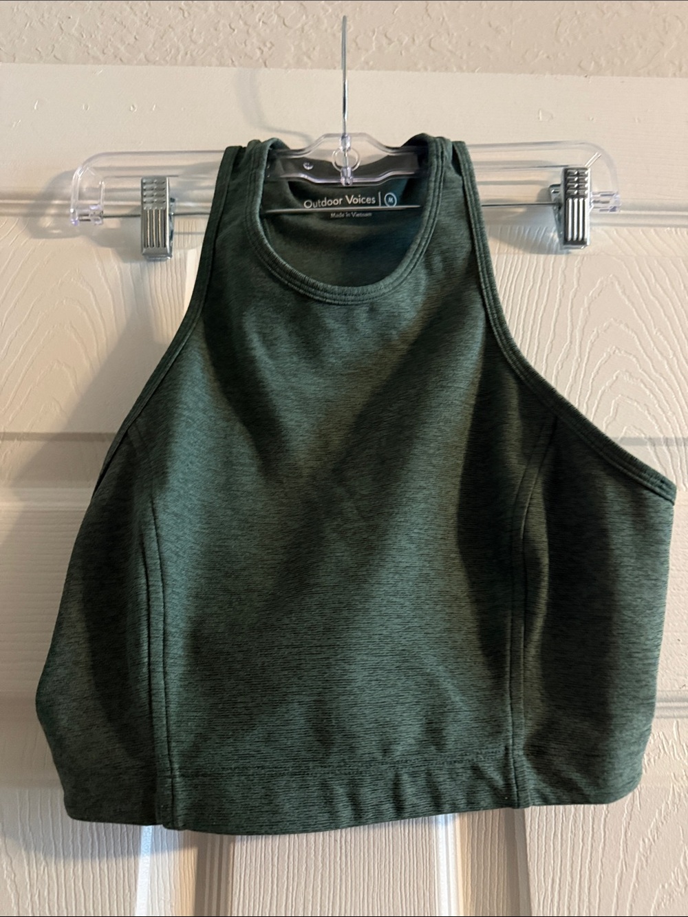 Outdoor Voices Dark Green Racerback Crop Top